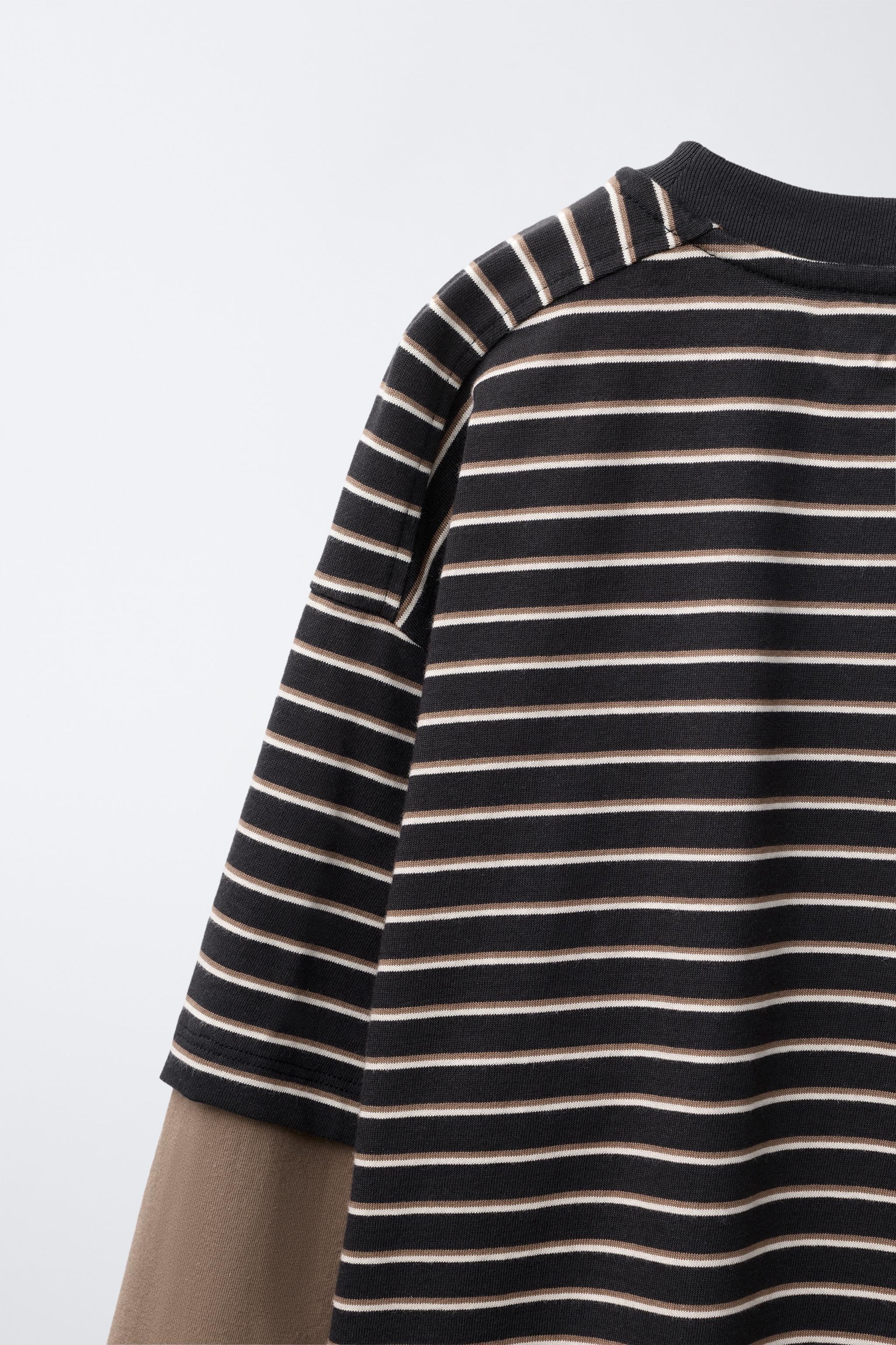 DOUBLE SLEEVE STRIPED T-SHIRT